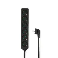 NEDIS Verteiler 6 Steckdose 3m schwarz ESOC630F1BK