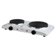 ORAVA Elektromos főzőlap 2 égős 1500W hőmérséklet-szabályozás Fehér VP-91 W