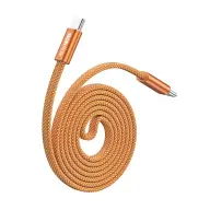 DUX DUCIS AUTO adatkábel Type-C - Type-C 60W PD 3.0 mágneses lapos 100cm narancssárga GP-183438