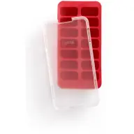 LÉKUÉ Téglalap alakú jégkockatartó forma fedéllel 14db piros LK882388
