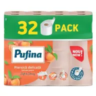 PUFINA toilet paper 3-ply small rolls peach scented 32 rolls PP21207