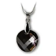 ART CRYSTELLA Nyaklánc kerek fekete SWAROVSKI medállal 18mm 1802XKR003