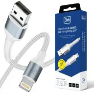 3MK Hyper Cable N-SERIES USB Lightning Töltő/adat Fehér 1m