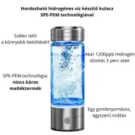 Hordozható hidrogénes víz készítő kulacs Spe-Pem