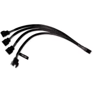ALPHACOOL Ventilátor kábel elosztó 4-Pin PWM 1x4-Pin - 4x4-Pin Fekete 30cm 18683