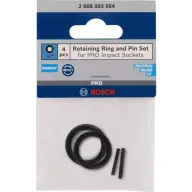 BOSCH PRO biztosítógyűrű és rögzítőszeg készlet 1/4" 4 részes fekete 2608003064