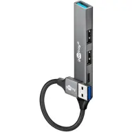 Slim 4-port USB hub grey 74458