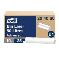 TORK Hulladékgyűjtő zsák 50 l B1 rendszer átlátszó 25 db KHH949