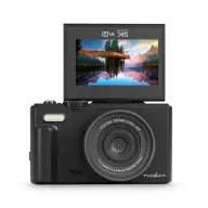 NEDIS Vlogger digitális fényképezőgép kihajtható képernyő 75MP 5K PCAM2570BK