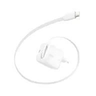 BELKIN BoostCharge Pro 67W Dual USB-C GaN fali töltő visszahúzható kábellel fehér WCH022KQWH