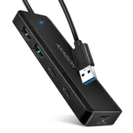 AXAGON HUE-C2A SuperSpeed USB-A 4 port hub crno
