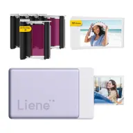 LIENE Pearl N200 Pro portable photo printer with 10 sheets purple