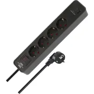 BRENNENSTUHL Ecolor Distributer 4 podloška 2x USB-C 1x USB-A 1.5m crno prekidač 1153240216