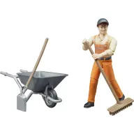 BRUDER Takarító munkás figura kiegészítőkkel