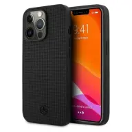 MERCEDES Meshed Metal Logo bőrtok iPhone 13 / 13 Pro fekete MEHCP13LMBLBK
