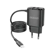 DUDAO A67EU Wall Charger 2 USB + Lightning kábel fekete GP-190500