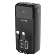 DUDAO K15MAX vésztöltő USB+2 Type-C aljzat 30000mAh 22.5W LED kijelző fix Type-C/lightning kábel Fekete GP-190780