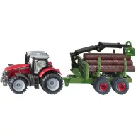 SIKU FARMER Massey Ferguson traktor erdészeti pótkocsival 10113400000