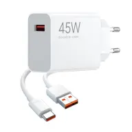 XIAOMI MDY-17-EF mains charger USB port 45W fast charger + Type-C cable white MDY-17-EF + TYPE-C OEM