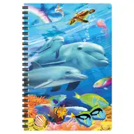 3D vonalas füzet A5 Delfincsalád 52146