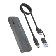ICY BOX IB-1826MCL-CU31 M.2 SATA/NVMe SSD külső ház USB 3.2 Gen2 Type-C RGB szürke