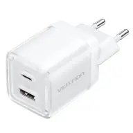 VENTION Hálózati töltő GaN 30W USB + USB-C fehér FCEW0-EU