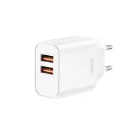 XO CE34 hálózati töltő 2x USB-A 2.4A 12W fehér