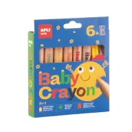 APLI Baby Crayon Boja olovka pribor gust hegyezővel 3 az 1-ben 6 boja LCA20635