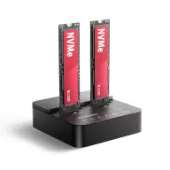 AXAGON ADSA-M2C22L USB-C 20Gbps dupla M.2 NVMe SSD cloning docking unit black