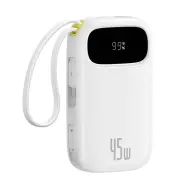 BASEUS EnerFill FC31 Power Bank 20000mAh 45W 2xUSB-C cablu alb P10082105213-00