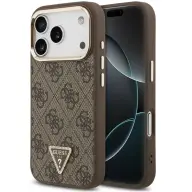 GUESS PU Leather 4G Gold Frame MagSafe tok iPhone 17 Pro Max / iPhone 18 Pro Max barna GUHMP17XP4GTDGMW