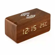IRIS DC-100-OF-Qi 15W Qi cu încărcare wireless negru ceas deșteptător digital
