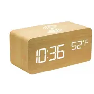 IRIS DC-100-BO-Qi 15W Qi Draht ohne Wird geladen schwarz Digital Alarmuhr