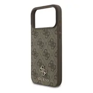 GUESS iPhone 18 Pro Max GUESS 4G SMALL CLASSIC LOGO szilikon telefonvédő ütésállóság MagSafe SÖTÉTBARNA GUHMP18XP4SM4MW