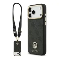 GUESS 4G Strass logós MagSafe tok vállpánttal iPhone 17 Pro Max / iPhone 18 Pro Max fekete GUHMP17XP4G4DCSK
