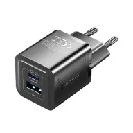 VENTION 2-Port USB (C + A) GaN Charger (30W/30W) EU negru