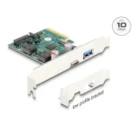 DELOCK PCI Express x4 Kártya - 1 x külső USB 10 Gbps Type-C hüvely + 1 x külső A-típusú USB 10 Gbps hüvely - alacsony profilú formatényező