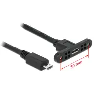 DELOCK Micro USB Coupler Black 25cm 85245