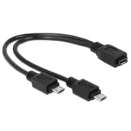 DELOCK Micro USB Splitter Black 21cm 65440