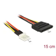 DELOCK SATA PSU FDD Converter Red 15cm 83918