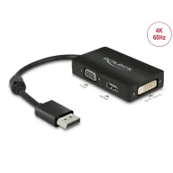 DELOCK DisplayPort VGA/D-Sub + HDMI + DVI-D Átalakító Fekete 16cm 62656