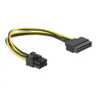 DELOCK SATA PSU BTX 6 pin power cable Black 21cm 82924