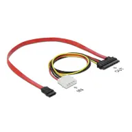 DELOCK SATA + Táp SATA Összekötő Piros 40cm 84230