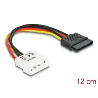 DELOCK SATA táp Molex + 4pin Átalakító Fekete 12cm 60100