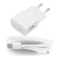 SAMSUNG Omrežni polnilni adapter 5W + microUSB kabel bel ETA0U83EWE