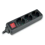COMMEL Distributer produžni 3 podloška sa prekidačem 3m 1.5mm 16A crno 232-325