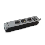 COMMEL Kapcsolós elosztó 3 aljzat USB A+C 1.4m fekete-szürke 234-415