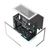 DARKFLASH FLOATRON F1 ATX számítógépház fehér + 6 db ARGB ventilátor