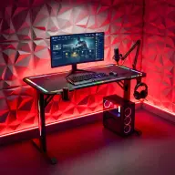 BEWELLO Gamer asztal RGB LED 120 x 60 x 75 cm fekete BMD1129BK