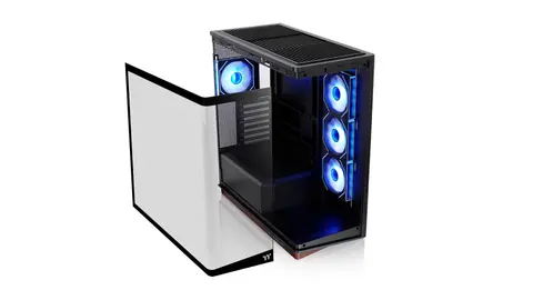 Hajlított üveglapból készült a Thermaltake legújabb számítógépházának bal oldallapja, ami az előlapot is fedi